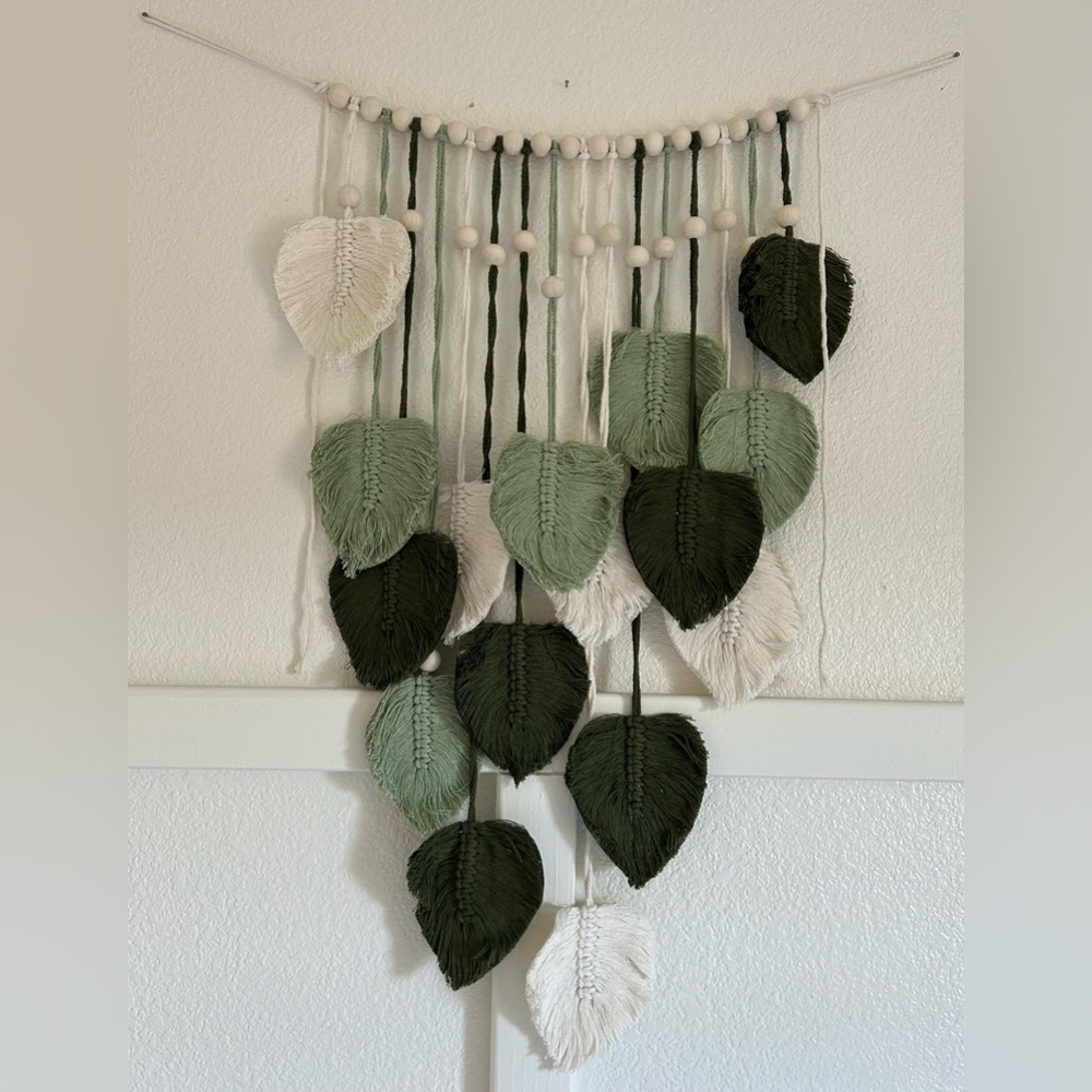 Macrame Hanging Leaf Wall Decor